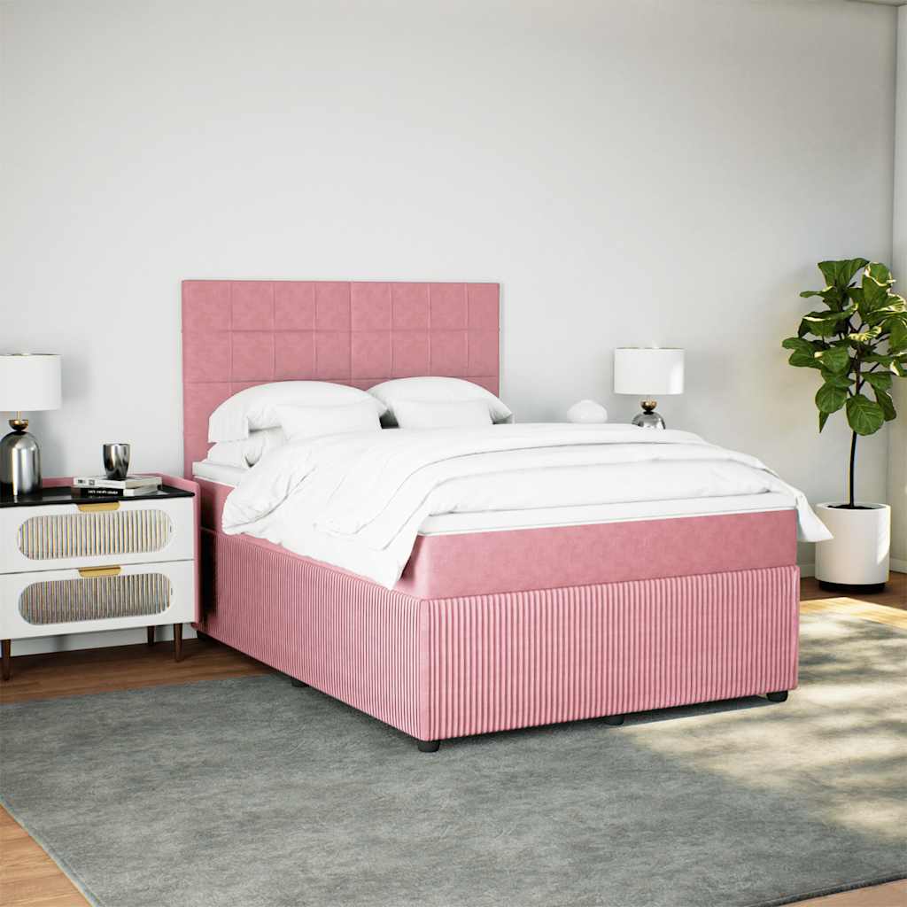 Sommier à lattes de lit avec matelas Rose 140x200 cm Velours - XIOS