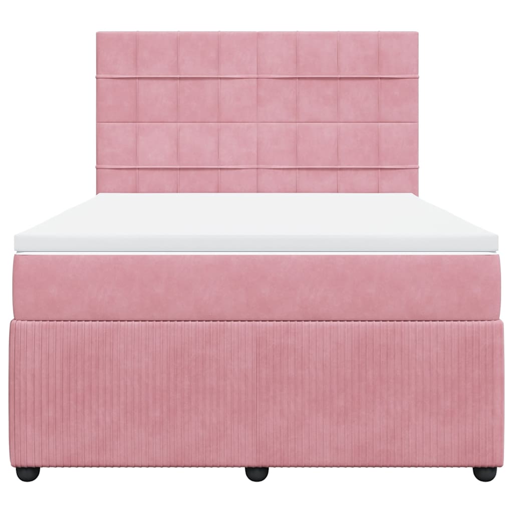 Sommier à lattes de lit avec matelas Rose 140x200 cm Velours