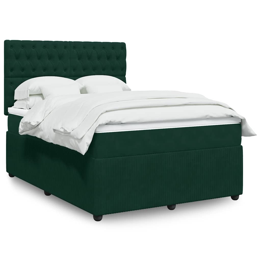 Sommier à lattes de lit et matelas Vert foncé 140x200cm Velours - XIOS