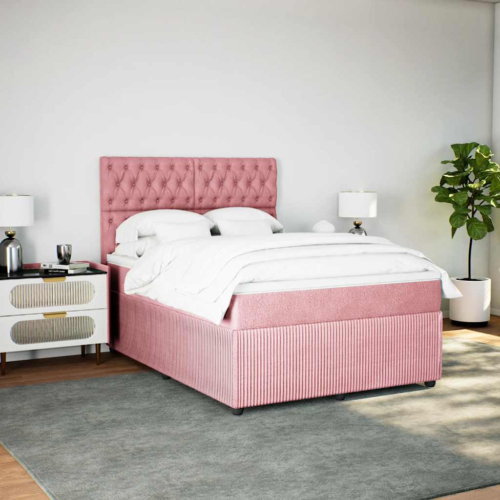 Sommier à lattes de lit avec matelas Rose 140x200 cm Velours - XIOS