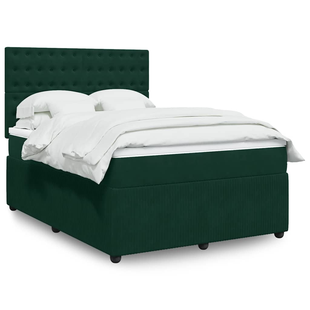 Sommier à lattes de lit et matelas Vert foncé 140x200cm Velours - XIOS