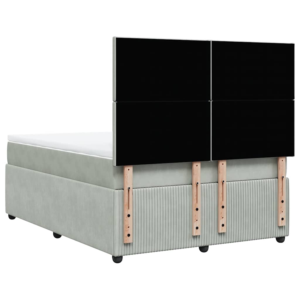 Sommier à lattes de lit et matelas Gris clair 160x200cm Velours - XIOS