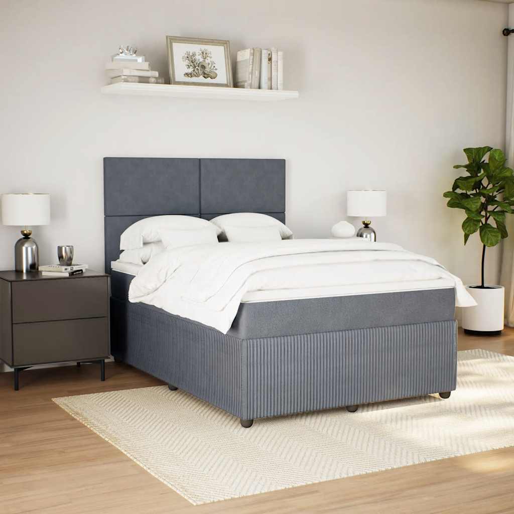 Sommier à lattes de lit et matelas Gris foncé 160x200cm Velours - XIOS