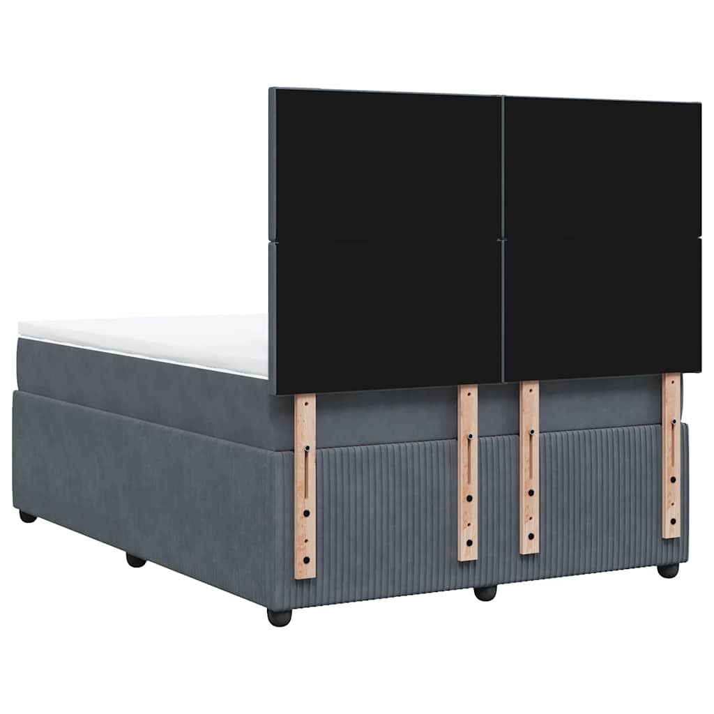 Sommier à lattes de lit et matelas Gris foncé 160x200cm Velours - XIOS