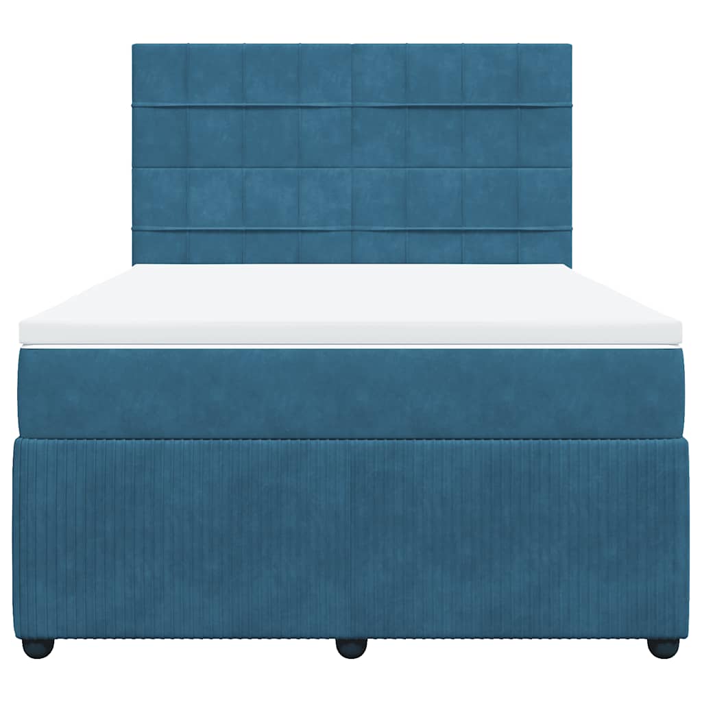 Sommier à lattes de lit et matelas Bleu foncé 160x200cm Velours - XIOS