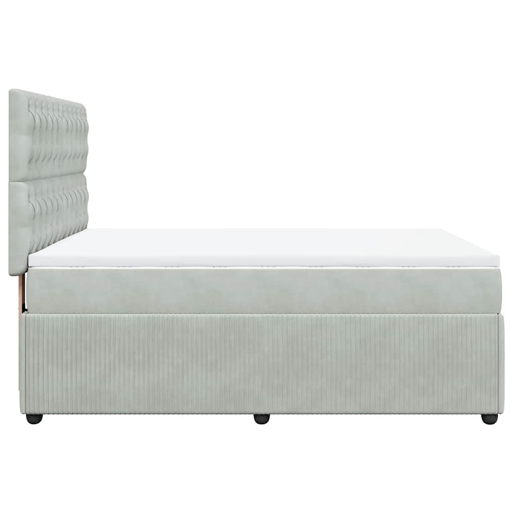 Sommier à lattes de lit et matelas Gris clair 160x200cm Velours - XIOS