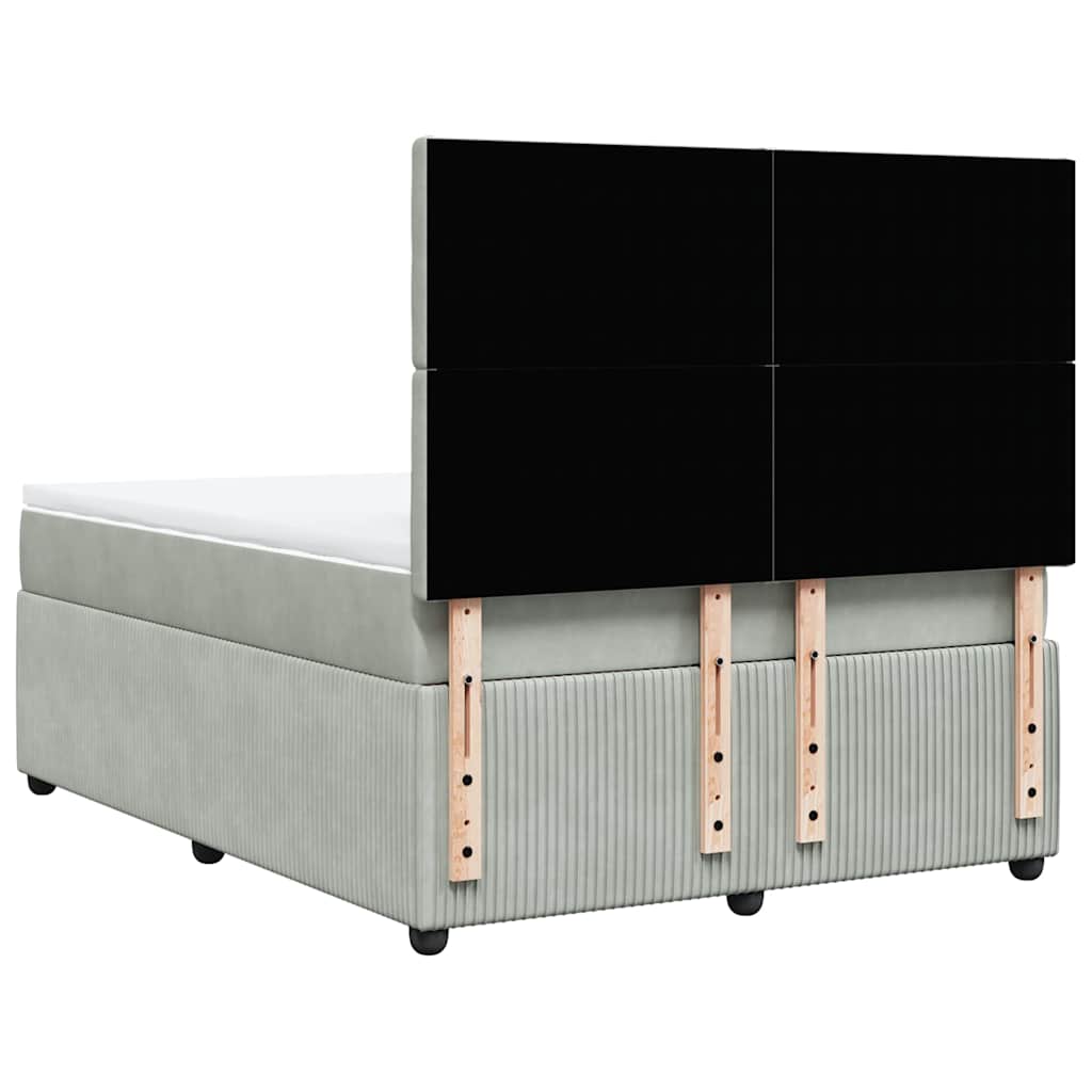 Sommier à lattes de lit et matelas Gris clair 160x200cm Velours - XIOS