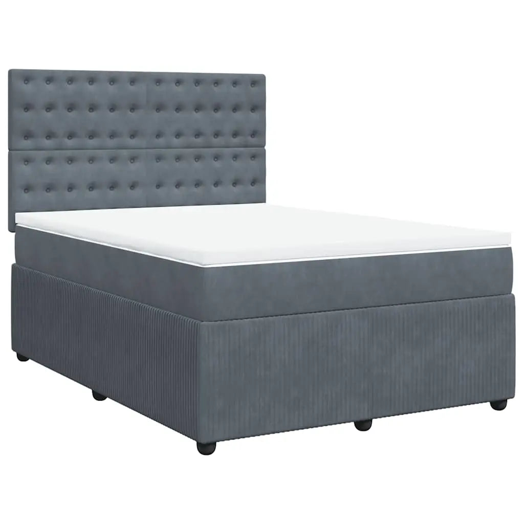 Sommier à lattes de lit et matelas Gris foncé 160x200cm Velours - XIOS