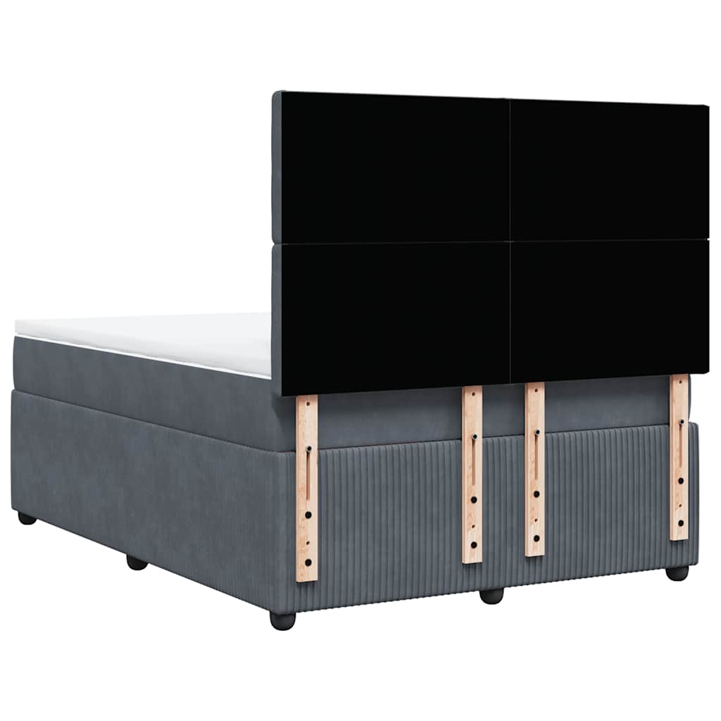 Sommier à lattes de lit et matelas Gris foncé 160x200cm Velours - XIOS