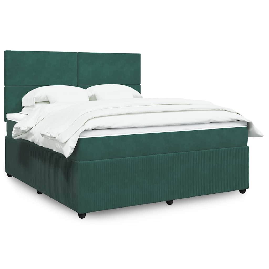 Sommier à lattes de lit et matelas Vert foncé 180x200cm Velours - XIOS