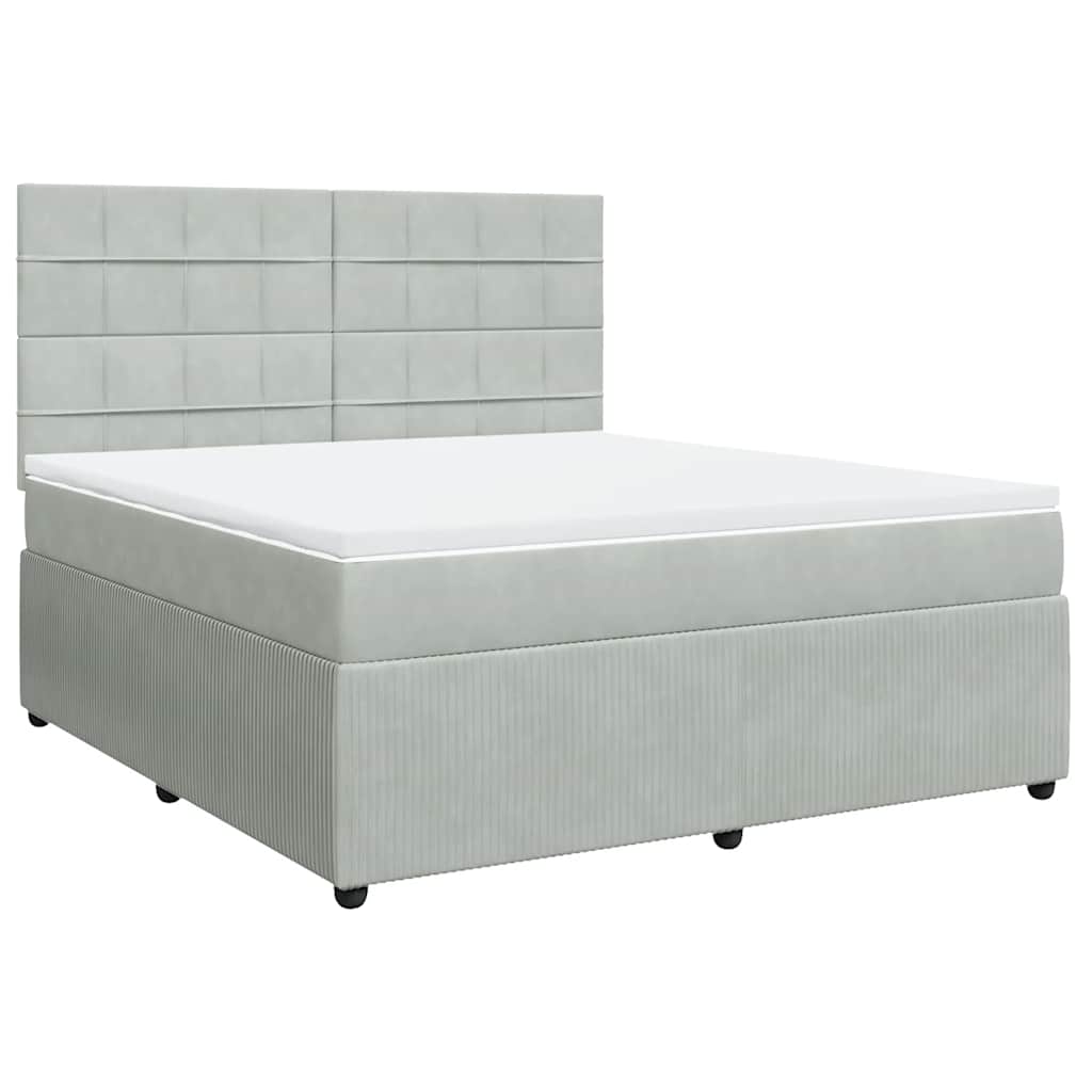Sommier à lattes de lit et matelas Gris clair 180x200cm Velours - XIOS