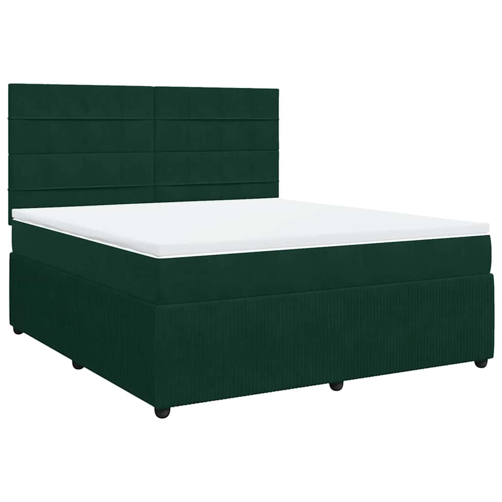 Sommier à lattes de lit et matelas Vert foncé 180x200cm Velours - XIOS