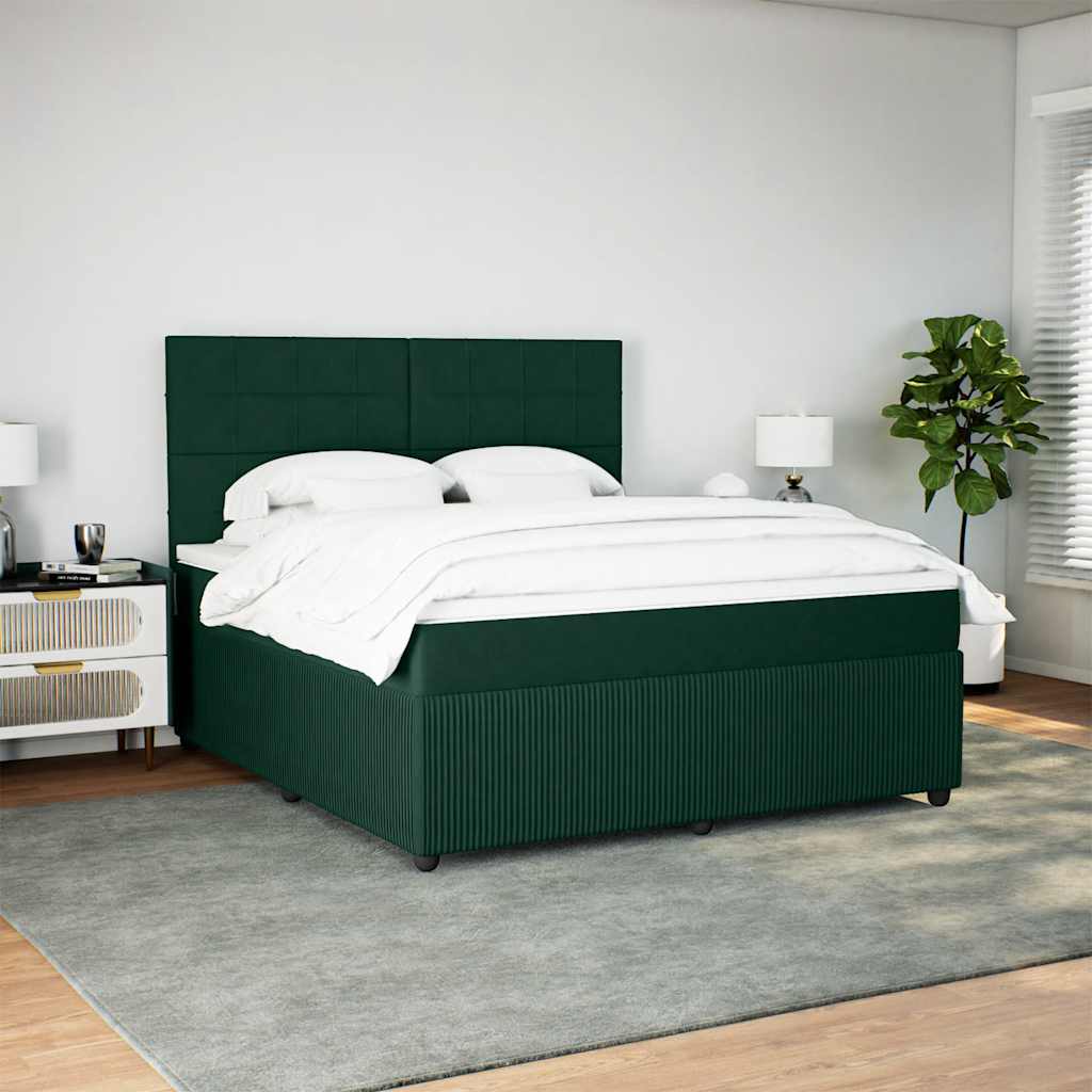 Sommier à lattes de lit et matelas Vert foncé 180x200cm Velours - XIOS
