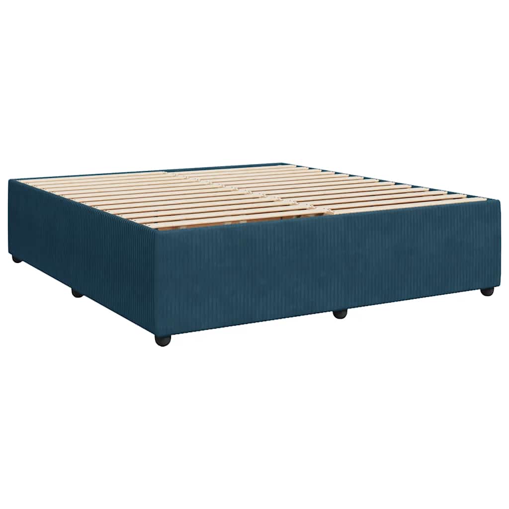Sommier à lattes de lit et matelas Bleu foncé 180x200cm Velours - XIOS