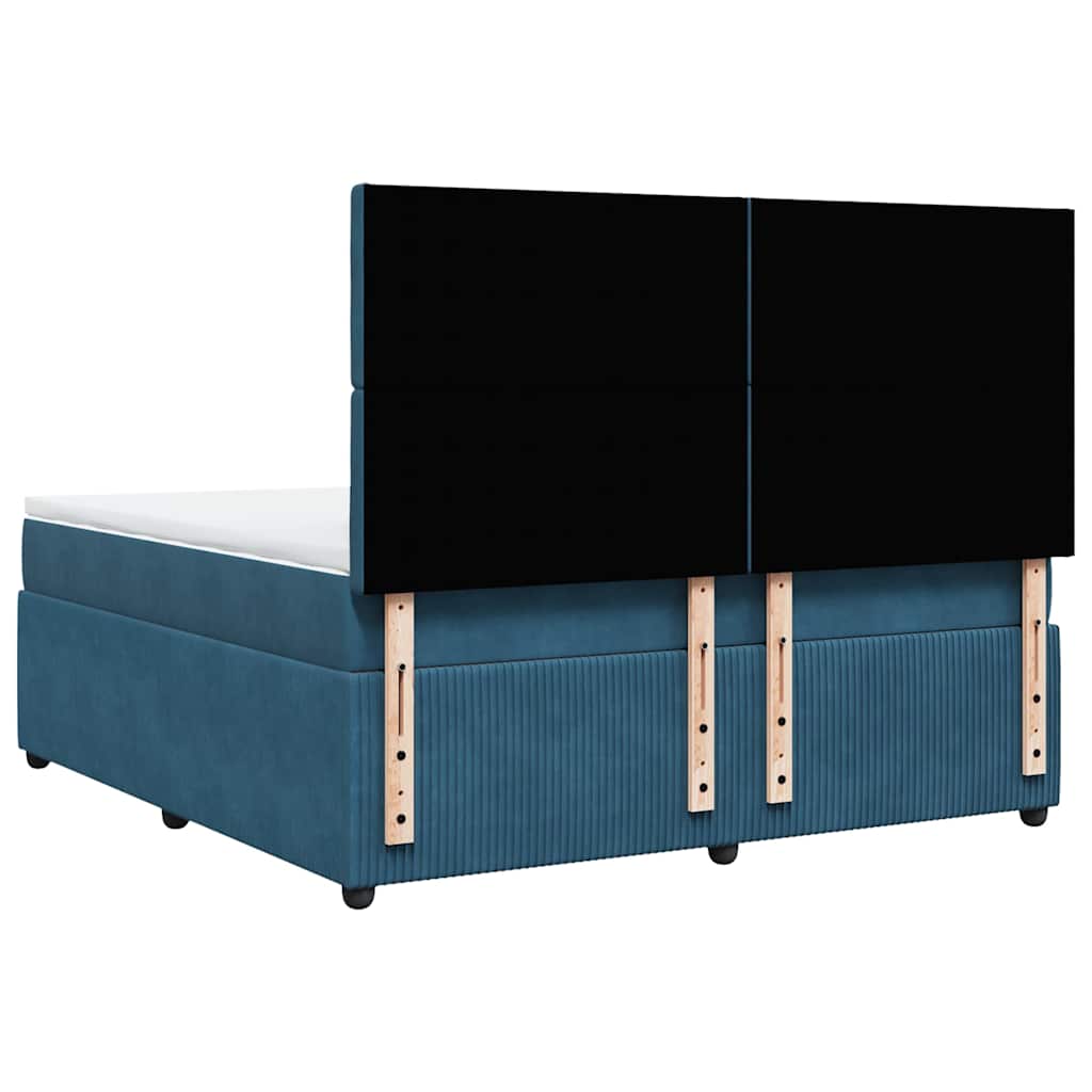 Sommier à lattes de lit et matelas Bleu foncé 180x200cm Velours - XIOS