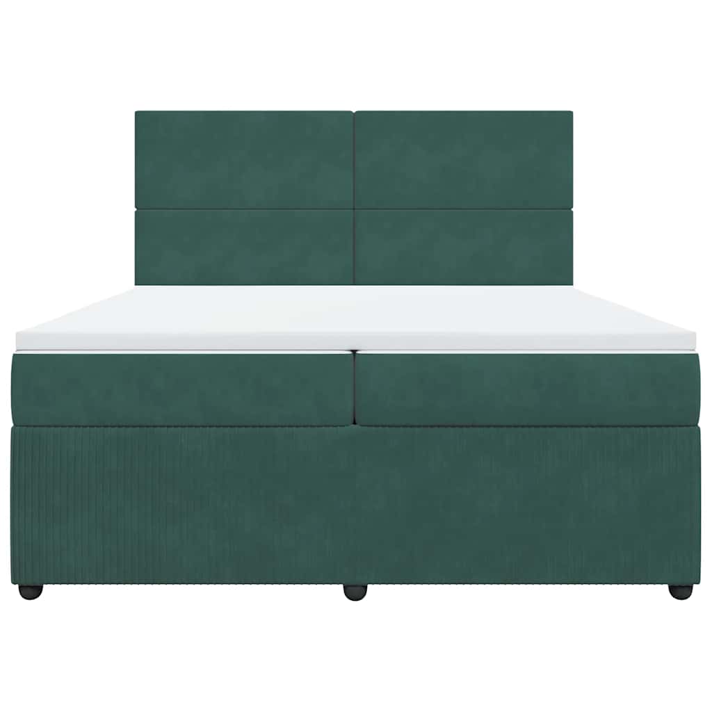 Sommier à lattes de lit et matelas Vert foncé 200x200cm Velours - XIOS