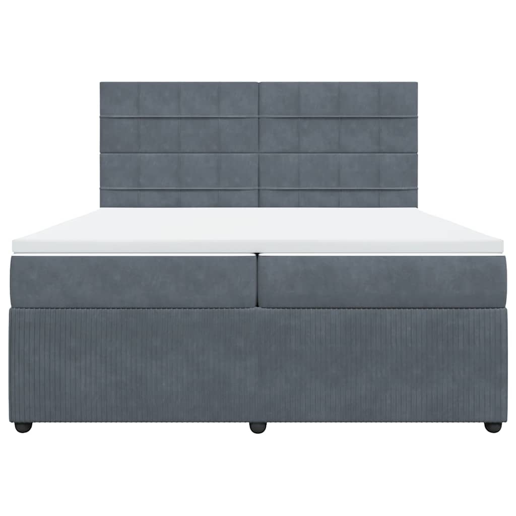Sommier à lattes de lit et matelas Gris foncé 200x200cm Velours - XIOS