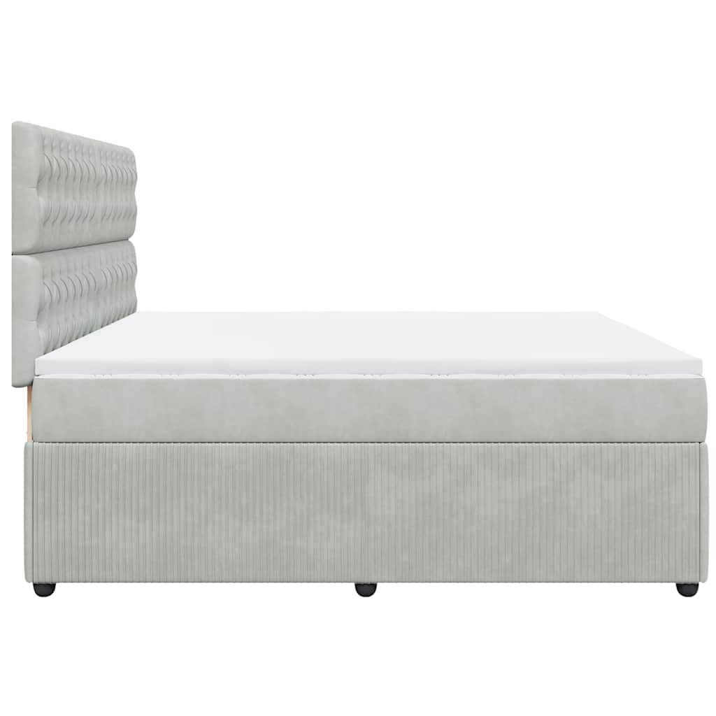 Sommier à lattes de lit et matelas Gris clair 200x200cm Velours - XIOS