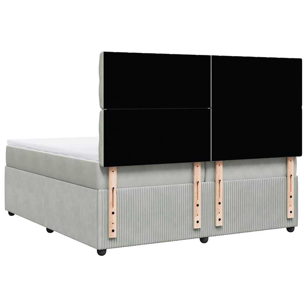 Sommier à lattes de lit et matelas Gris clair 200x200cm Velours - XIOS