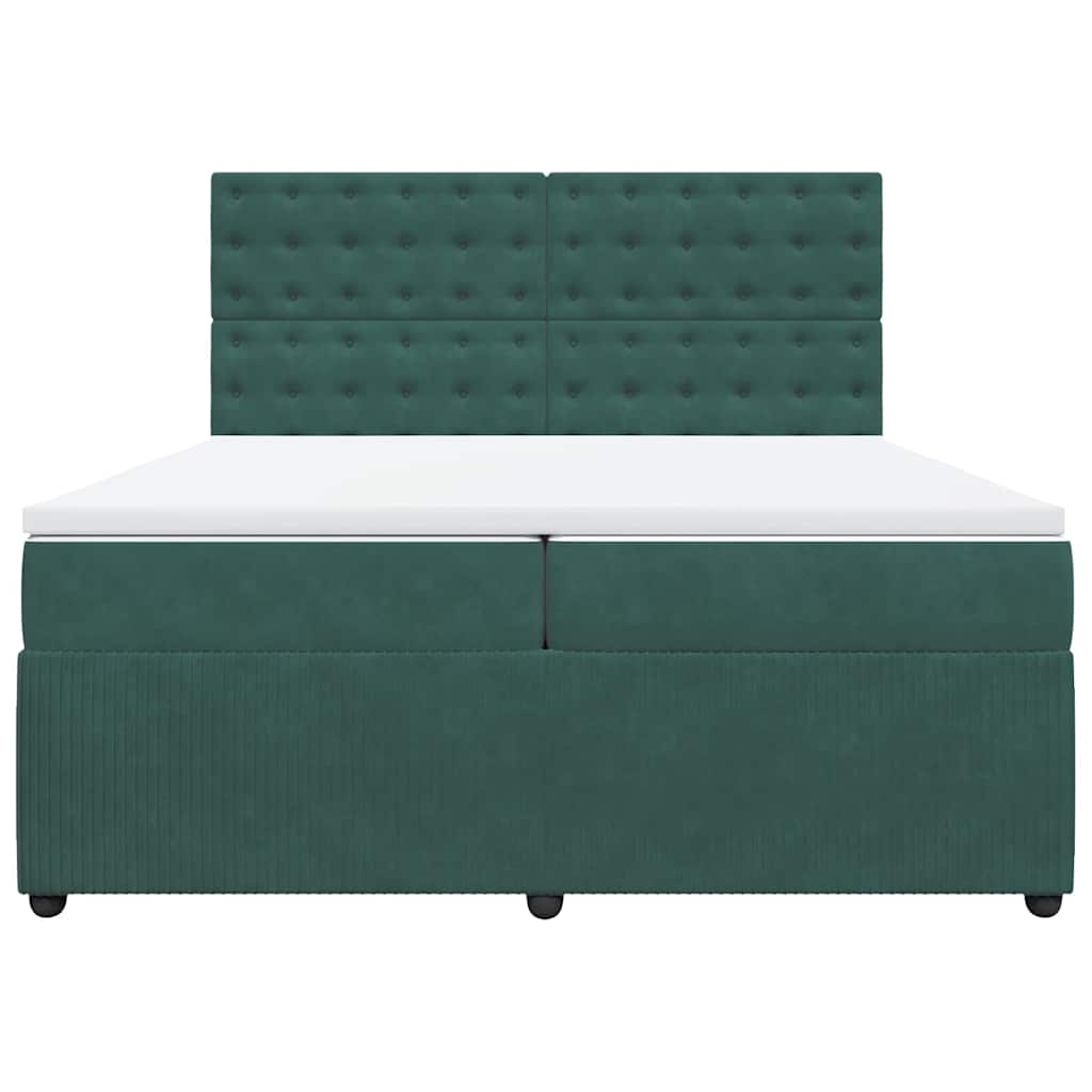 Sommier à lattes de lit et matelas Vert foncé 200x200cm Velours - XIOS