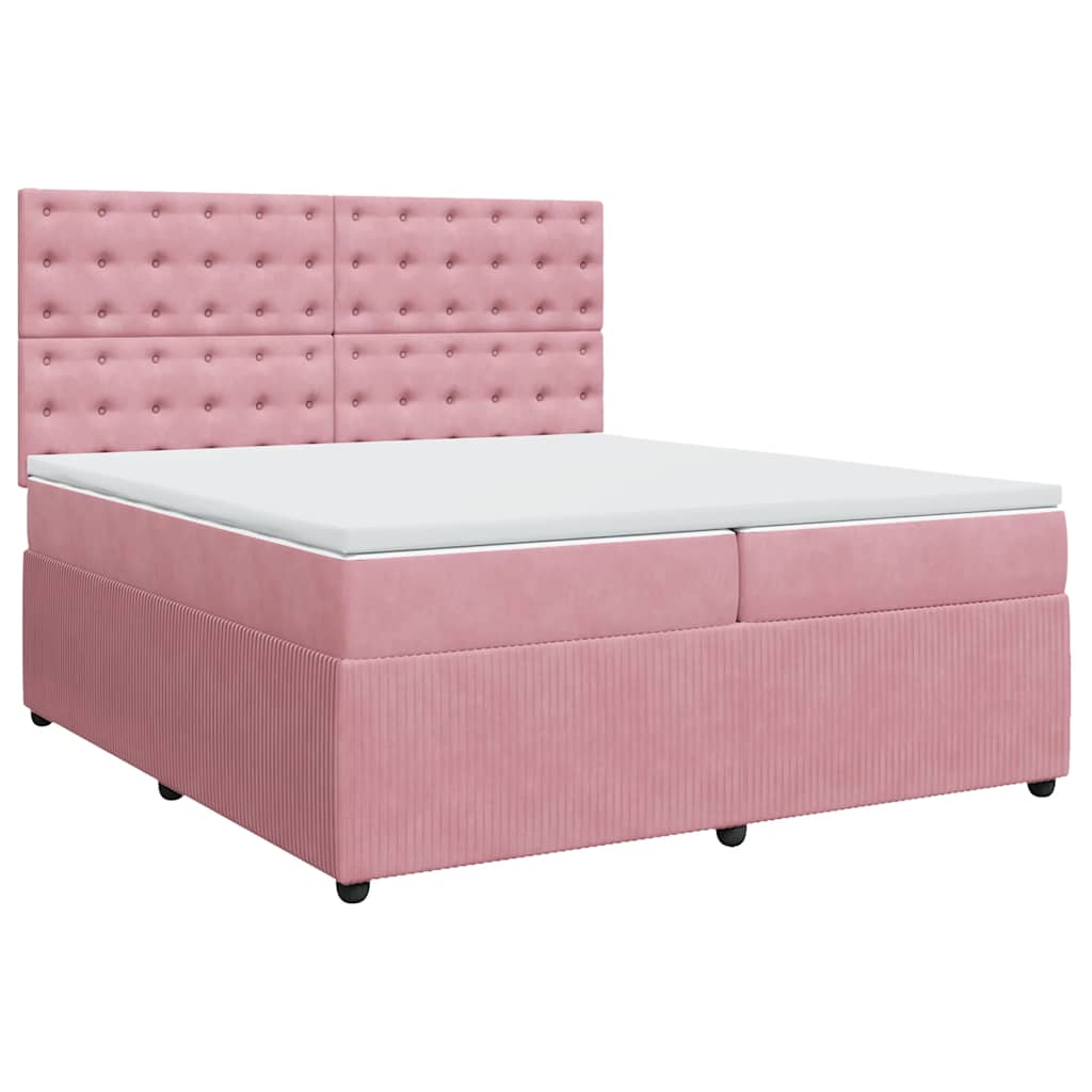 Sommier à lattes de lit avec matelas Rose 200x200 cm Velours - XIOS