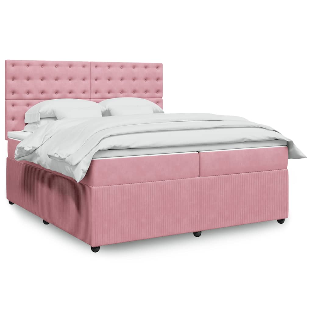 Sommier à lattes de lit avec matelas Rose 200x200 cm Velours - XIOS