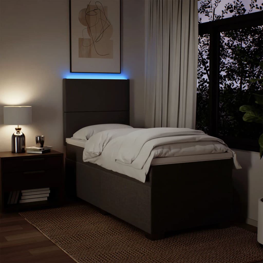 Sommier à lattes de lit avec matelas gris clair 80x200 cm tissu - XIOS