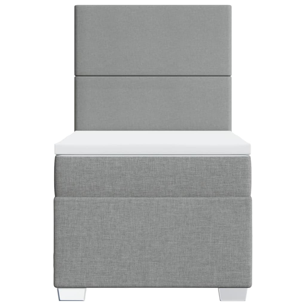 Sommier à lattes de lit avec matelas gris clair 80x200 cm tissu - XIOS