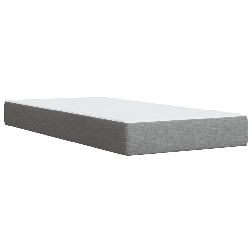 Sommier à lattes de lit avec matelas gris clair 80x200 cm tissu - XIOS