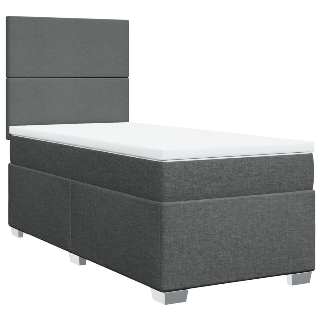 Sommier à lattes de lit avec matelas Gris foncé 80x200 cm Tissu - XIOS