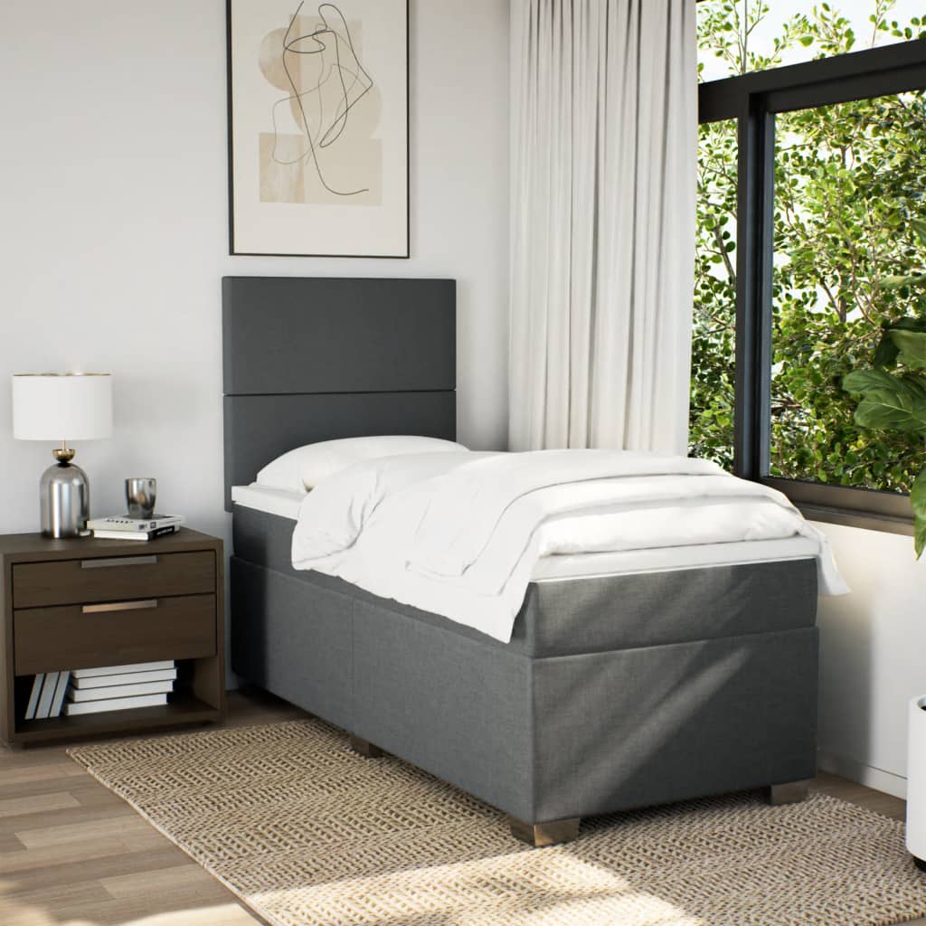 Sommier à lattes de lit avec matelas Gris foncé 80x200 cm Tissu - XIOS