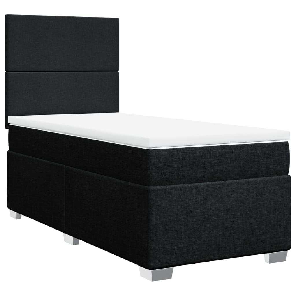 Sommier à lattes de lit et matelas Noir 80x200 cm Tissu - XIOS