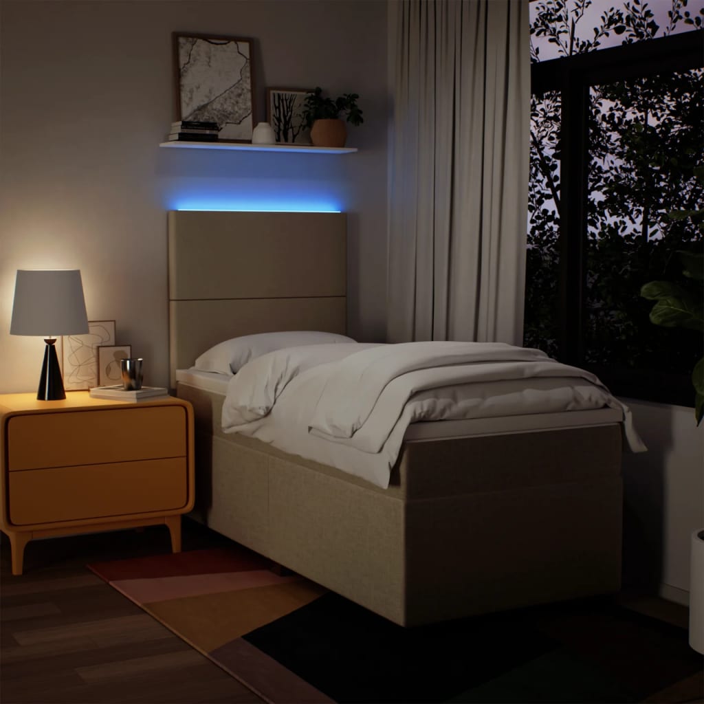 Sommier à lattes de lit avec matelas Crème 80x200 cm Tissu - XIOS
