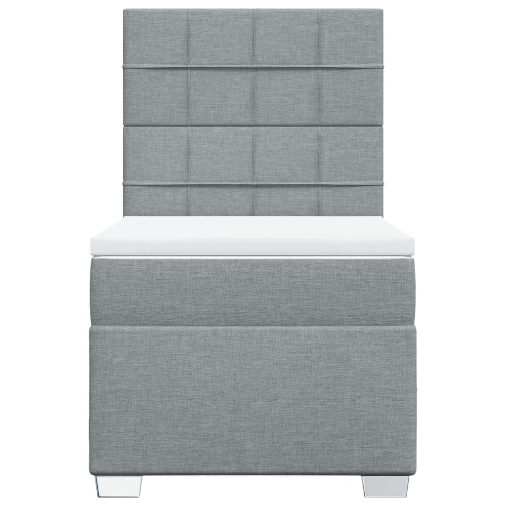 Sommier à lattes de lit avec matelas gris clair 80x200 cm tissu - XIOS