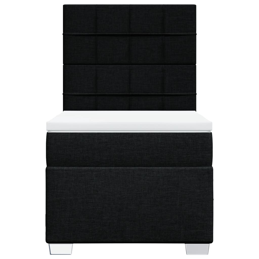 Sommier à lattes de lit et matelas Noir 80x200 cm Tissu - XIOS
