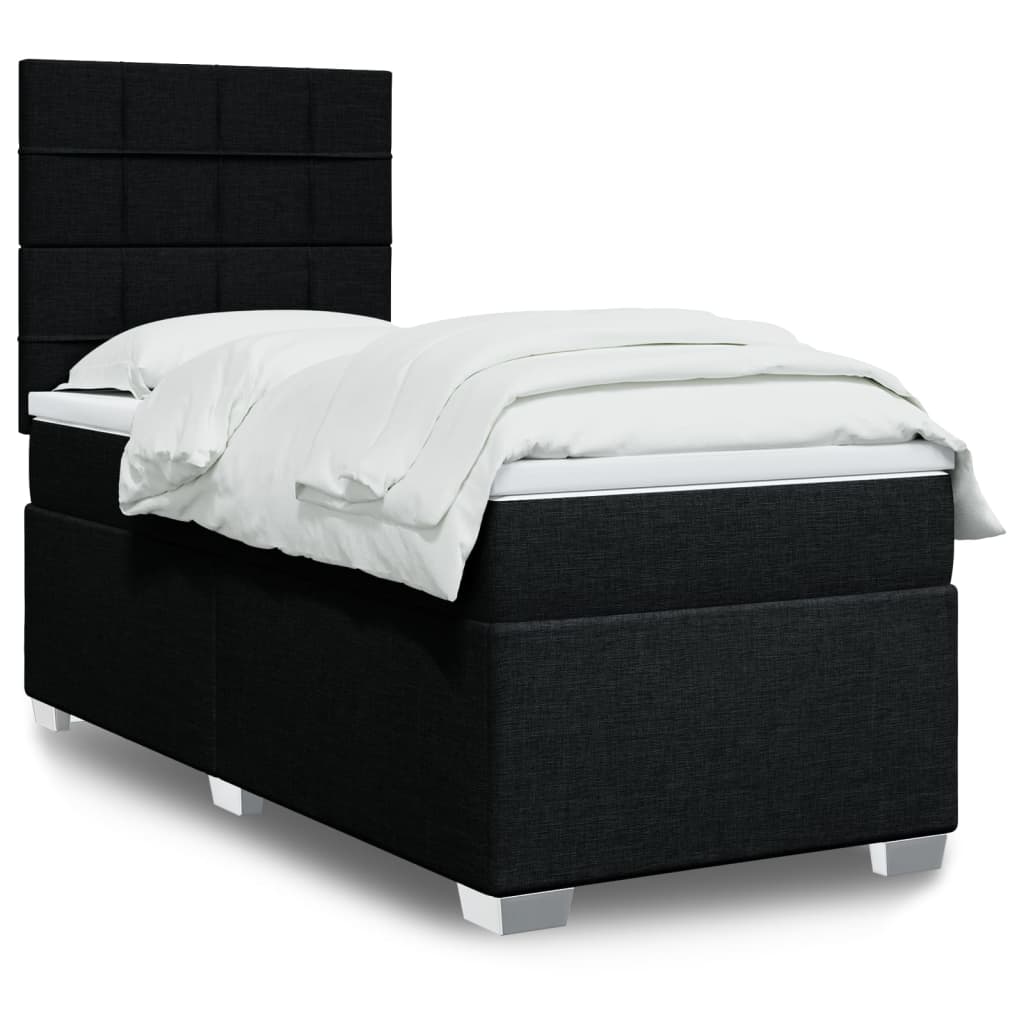 Sommier à lattes de lit et matelas Noir 80x200 cm Tissu - XIOS
