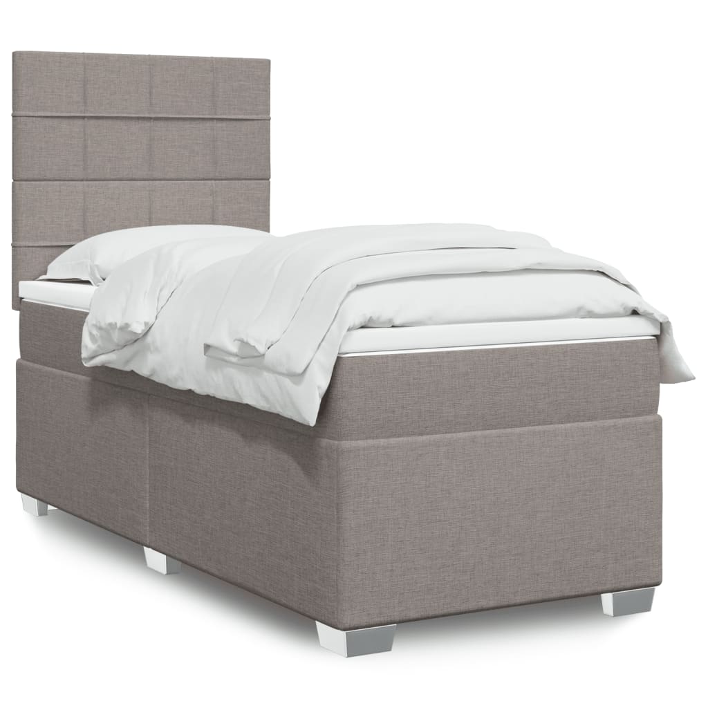 Sommier à lattes de lit avec matelas Taupe 80x200 cm Tissu - XIOS