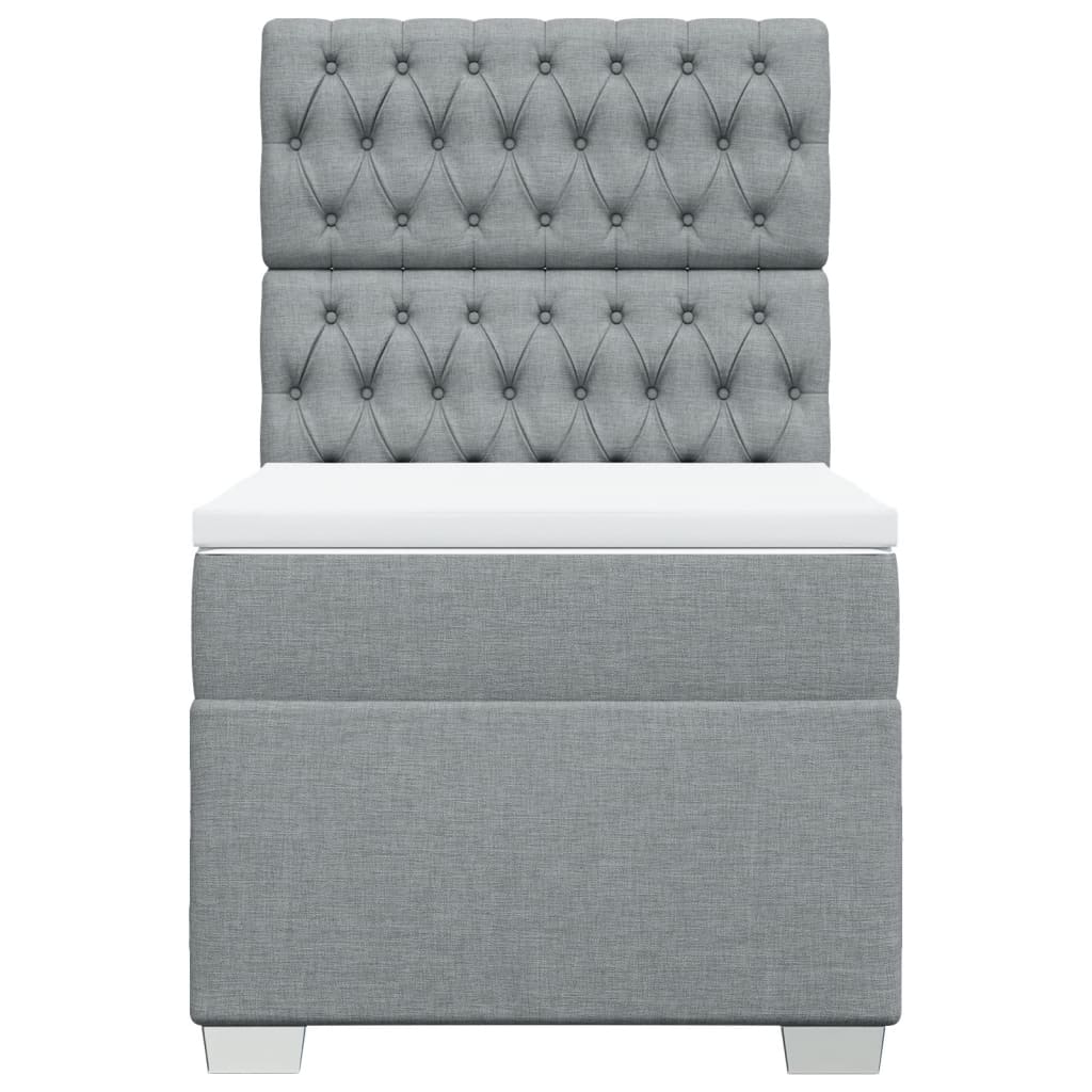 Sommier à lattes de lit avec matelas gris clair 80x200 cm tissu - XIOS