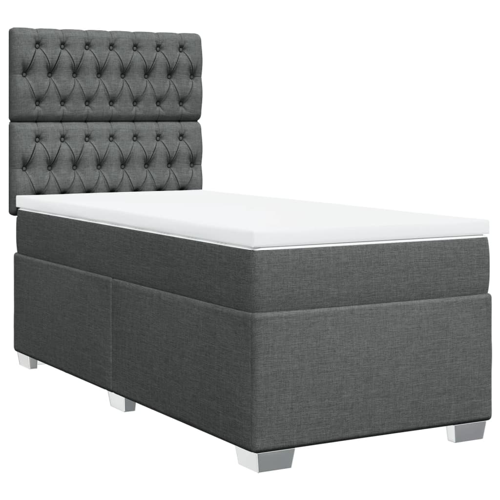 Sommier à lattes de lit avec matelas Gris foncé 80x200 cm Tissu - XIOS
