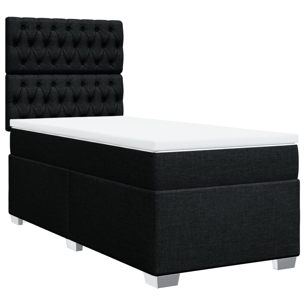 Sommier à lattes de lit et matelas Noir 80x200 cm Tissu - XIOS