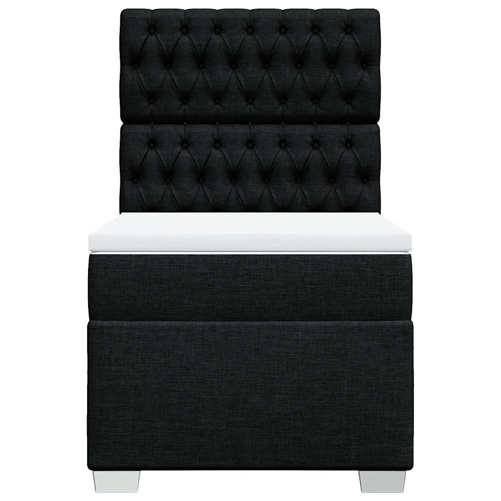 Sommier à lattes de lit et matelas Noir 80x200 cm Tissu - XIOS
