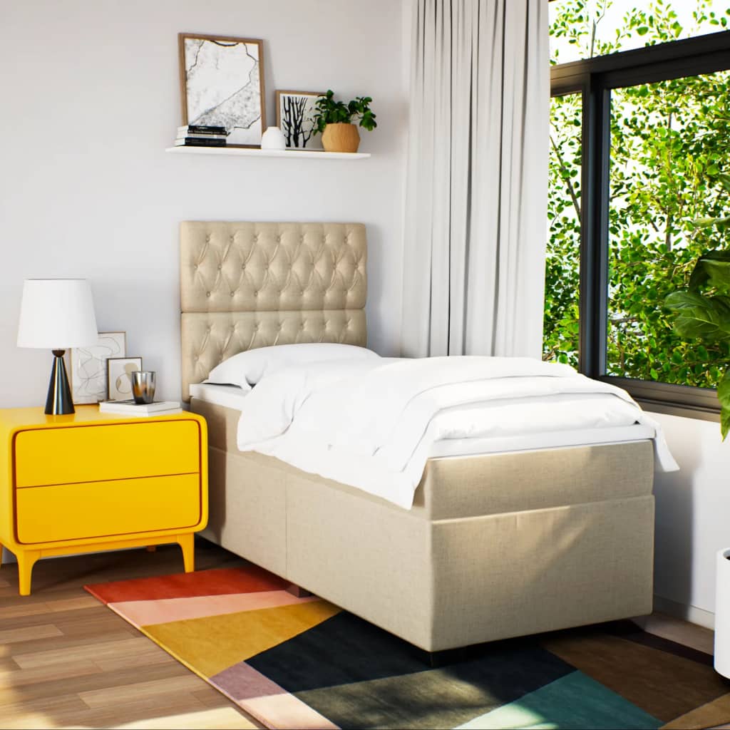 Sommier à lattes de lit avec matelas Crème 80x200 cm Tissu - XIOS