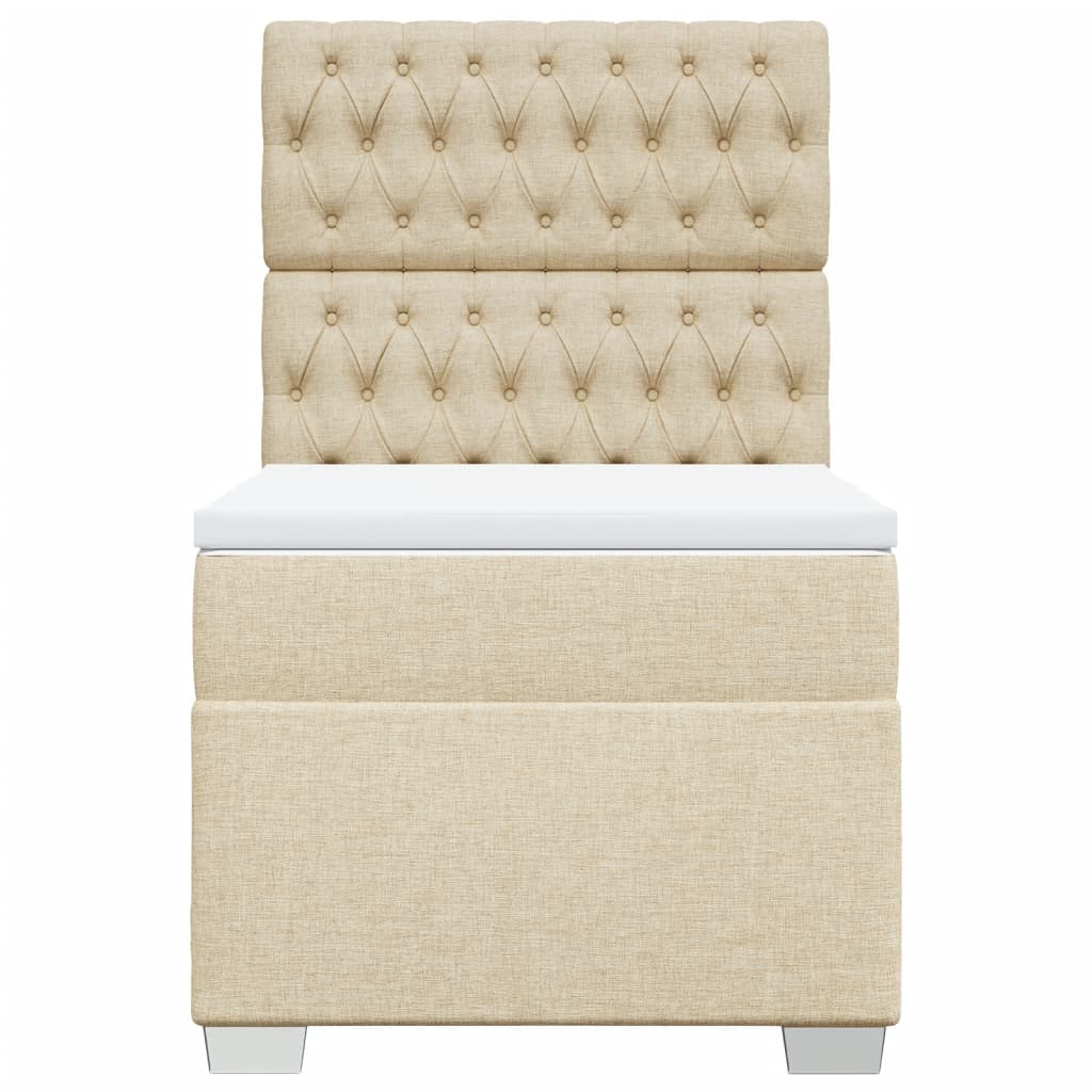 Sommier à lattes de lit avec matelas Crème 80x200 cm Tissu - XIOS