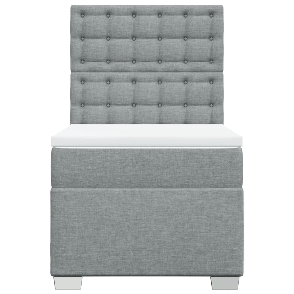 Sommier à lattes de lit avec matelas gris clair 80x200 cm tissu - XIOS