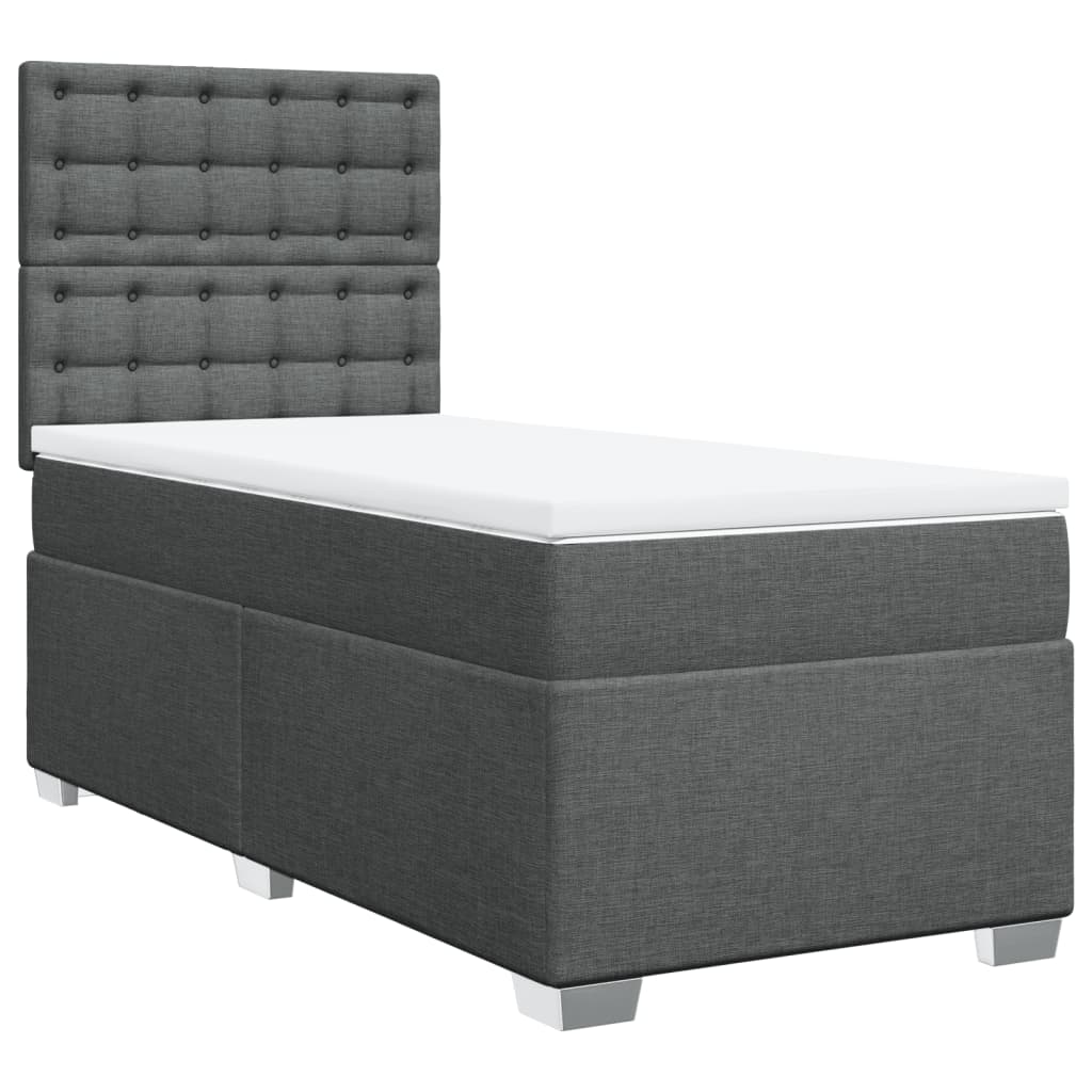 Sommier à lattes de lit avec matelas Gris foncé 80x200 cm Tissu - XIOS