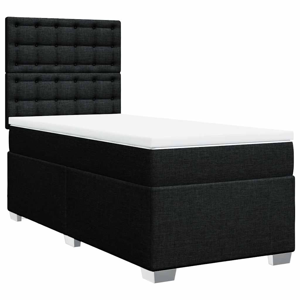 Sommier à lattes de lit et matelas Noir 80x200 cm Tissu - XIOS