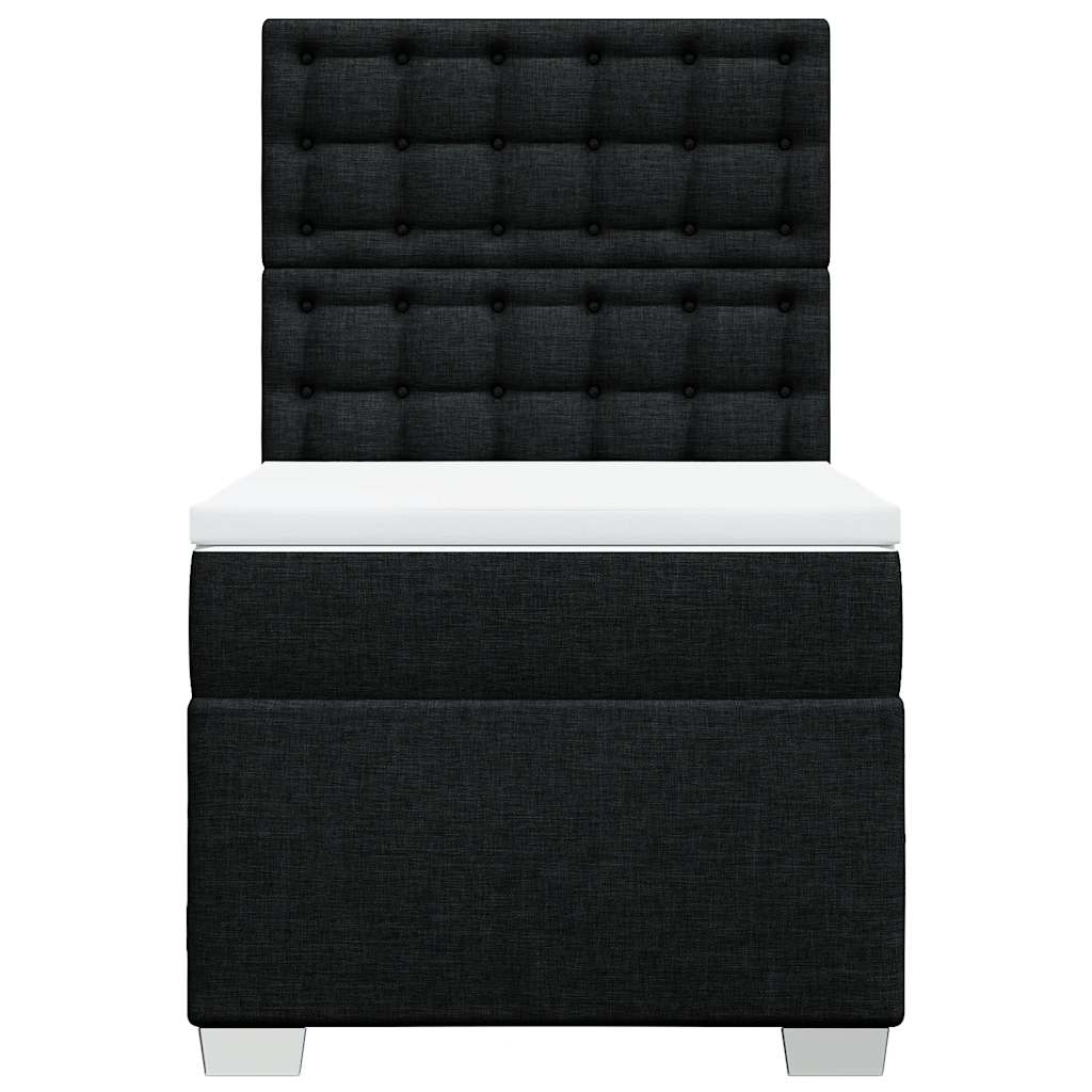 Sommier à lattes de lit et matelas Noir 80x200 cm Tissu - XIOS