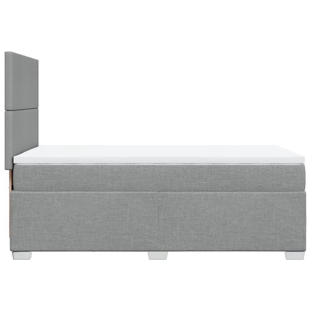 Sommier à lattes de lit et matelas Gris clair 90x190 cm Tissu - XIOS