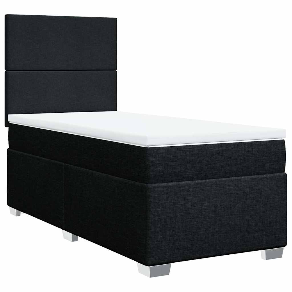 Sommier à lattes de lit avec matelas Noir 90x190 cm Tissu - XIOS