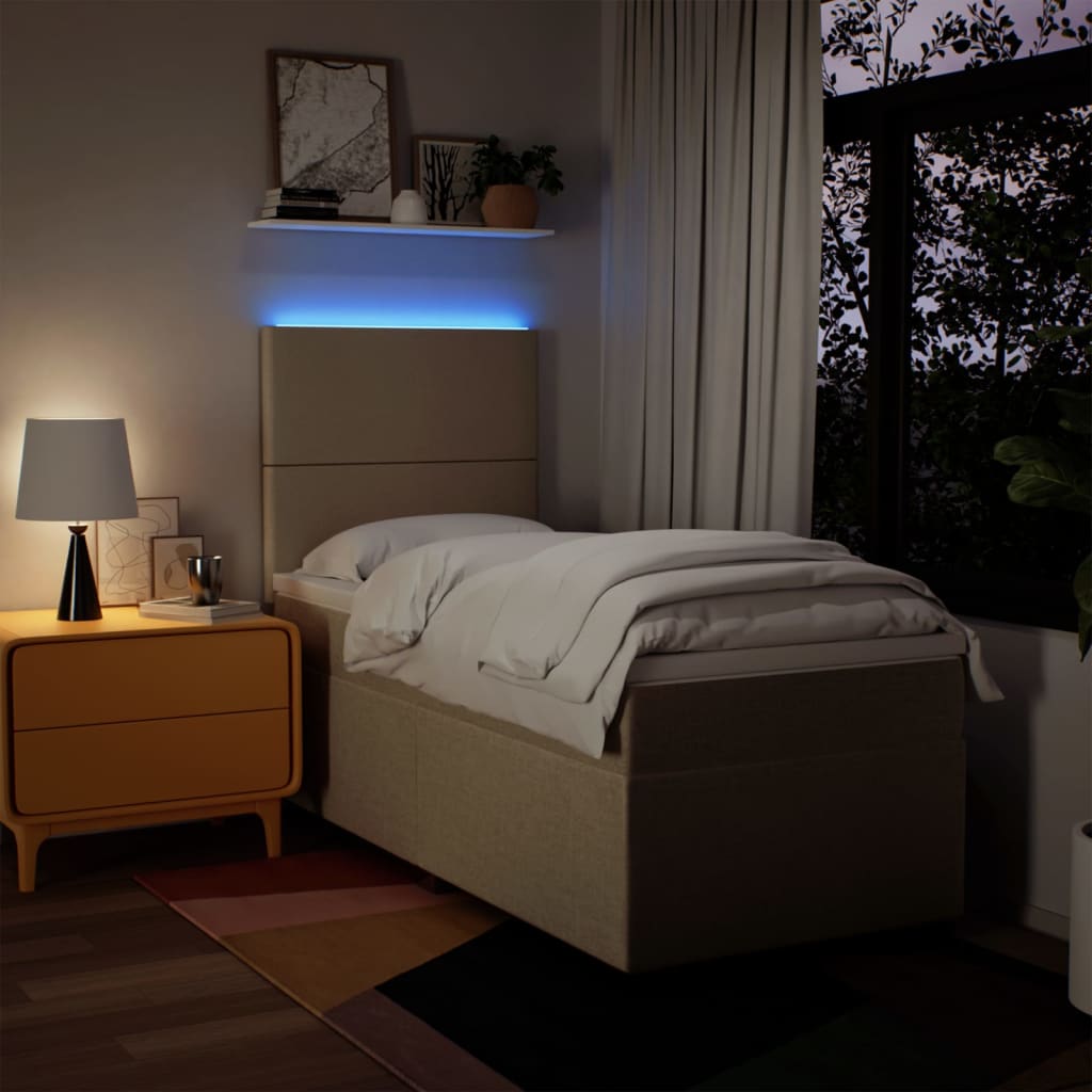 Sommier à lattes de lit et matelas Crème 90x190 cm Tissu - XIOS